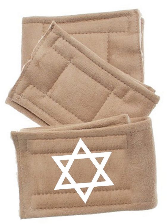 Peter Pads Tan 3 Pack 5 sizes with Design Star of David